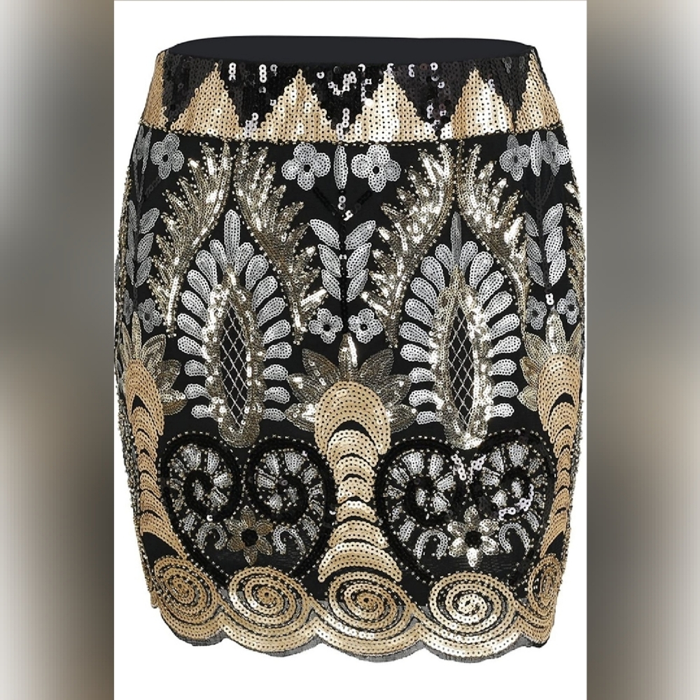 Boho sequin mini skirt